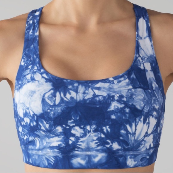 lululemon athletica Other - Lululemon Energy Sports Bra Medium Support Shibori Tye Dye Blue B & C Cup